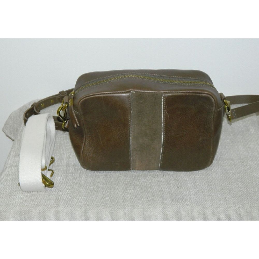 Madewell Purse Leather Suede Inset Crossbody Brown Transport Camera Bag 2 Straps